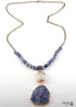 Boho Necklace, RH Antique Brass Green Amazonite Stone Glass